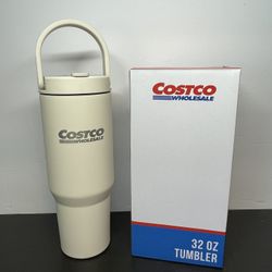 Costco Wholesale 32 oz Stainless Steel Insulated Tumbler with Handle (Beige)