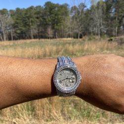 Iced Out Hiphop Women Men’s Watch Cz 