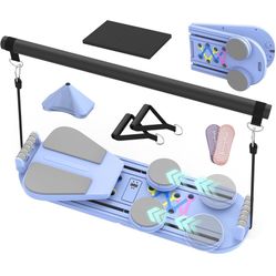 Pilates Board Pilates Reformer Set for Women, 7 in 1 Foldable Pilates Equipment with Timer, Portable Pilates Machine Kit for Home Workout, Fitness, Ex