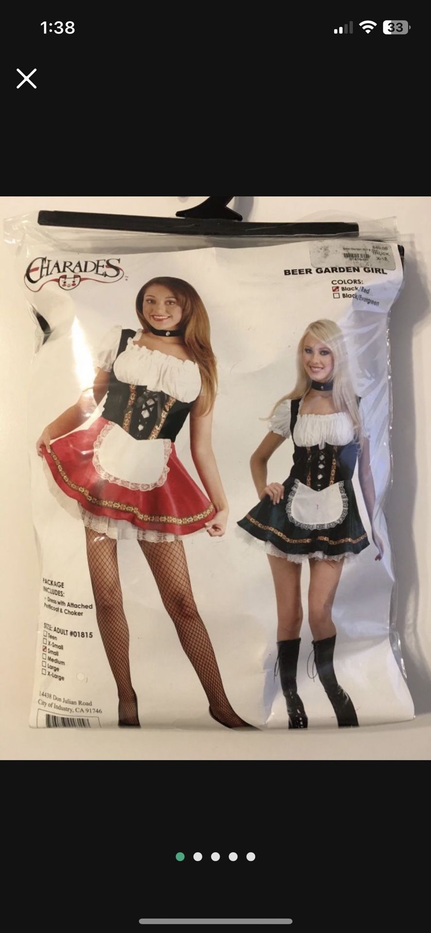 Oktoberfest / Beer Garden Girl / Little Red Riding Hood Costume