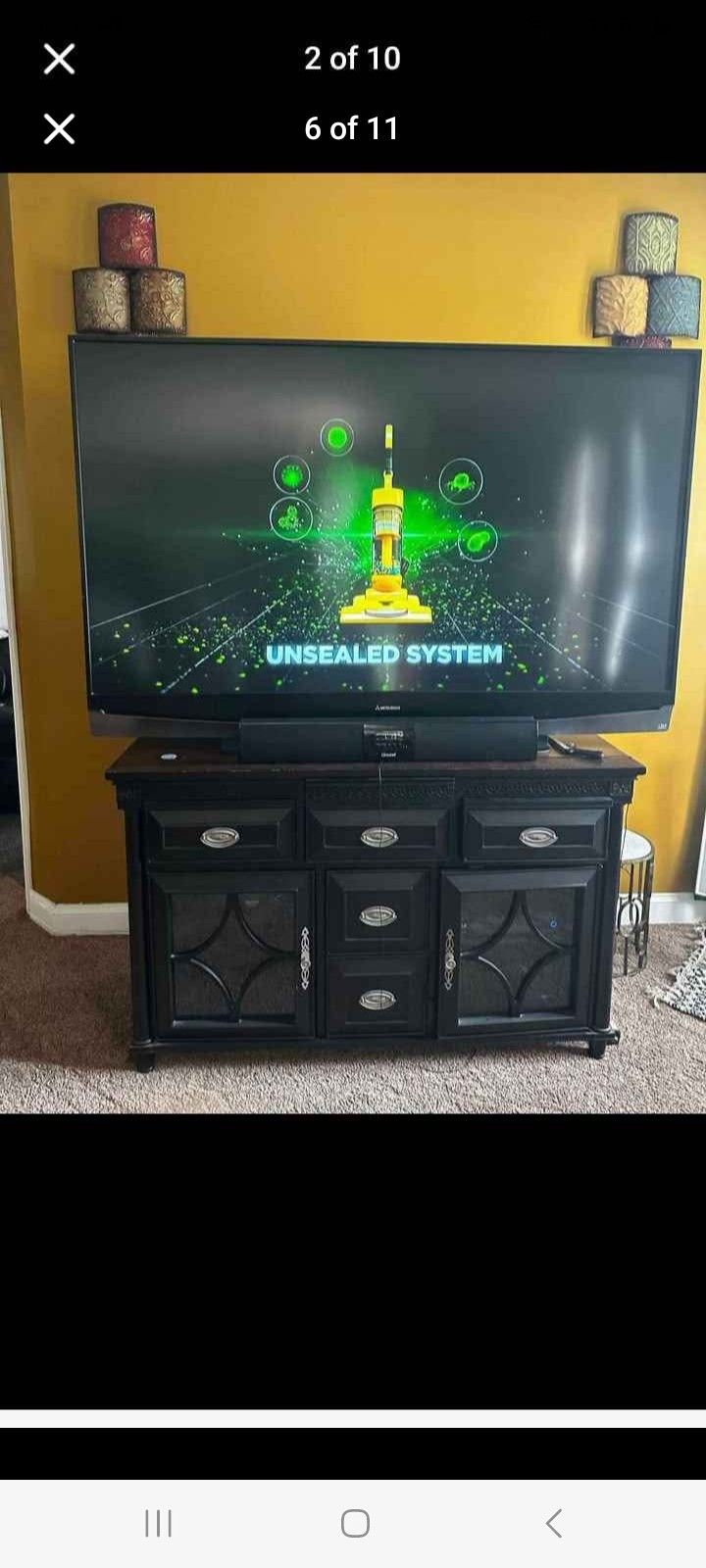 73"MITSUBISHI 1080P DIGITAL LASER PROJECTION TV WITH REMOTE AND HDMI PORTS $200 FINAL PRICE
