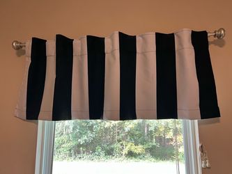 Black and White Striped Window Valance