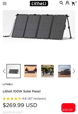 Litheli 100W Portable Solar Panels, Solar Battery Charger with Adjustable Kickstand