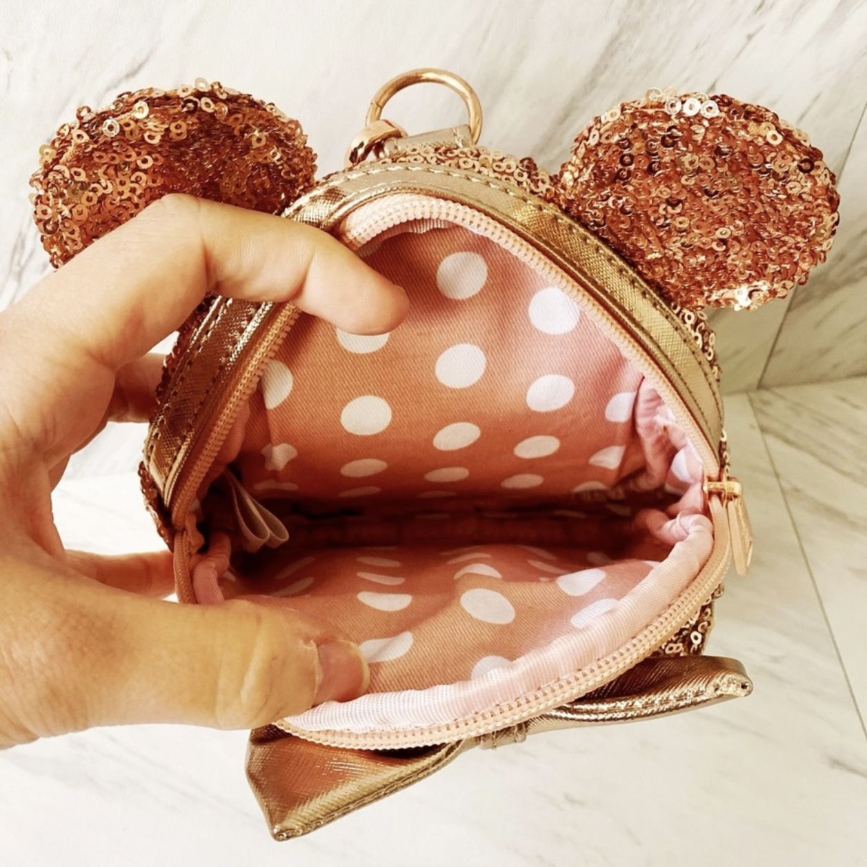 Rose Gold top Loungefly Wristlet