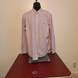 Ralph Lauren Mens Dress Shirt Long Sleeve Button Front