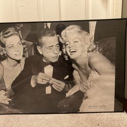 Humphrey Bogart, Marylin Monroe, ?, Picture Poster(Black And White)