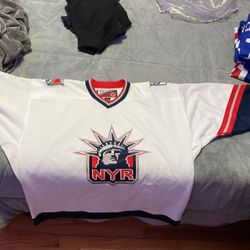 New York Rangers Jersey White Lady Liberty retro