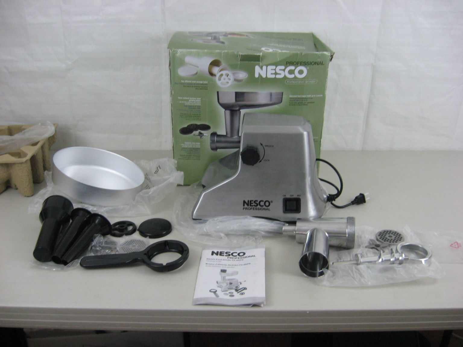 Nesco Professional Food Grinder FG-400PR 380-Watt Cast-Aluminum