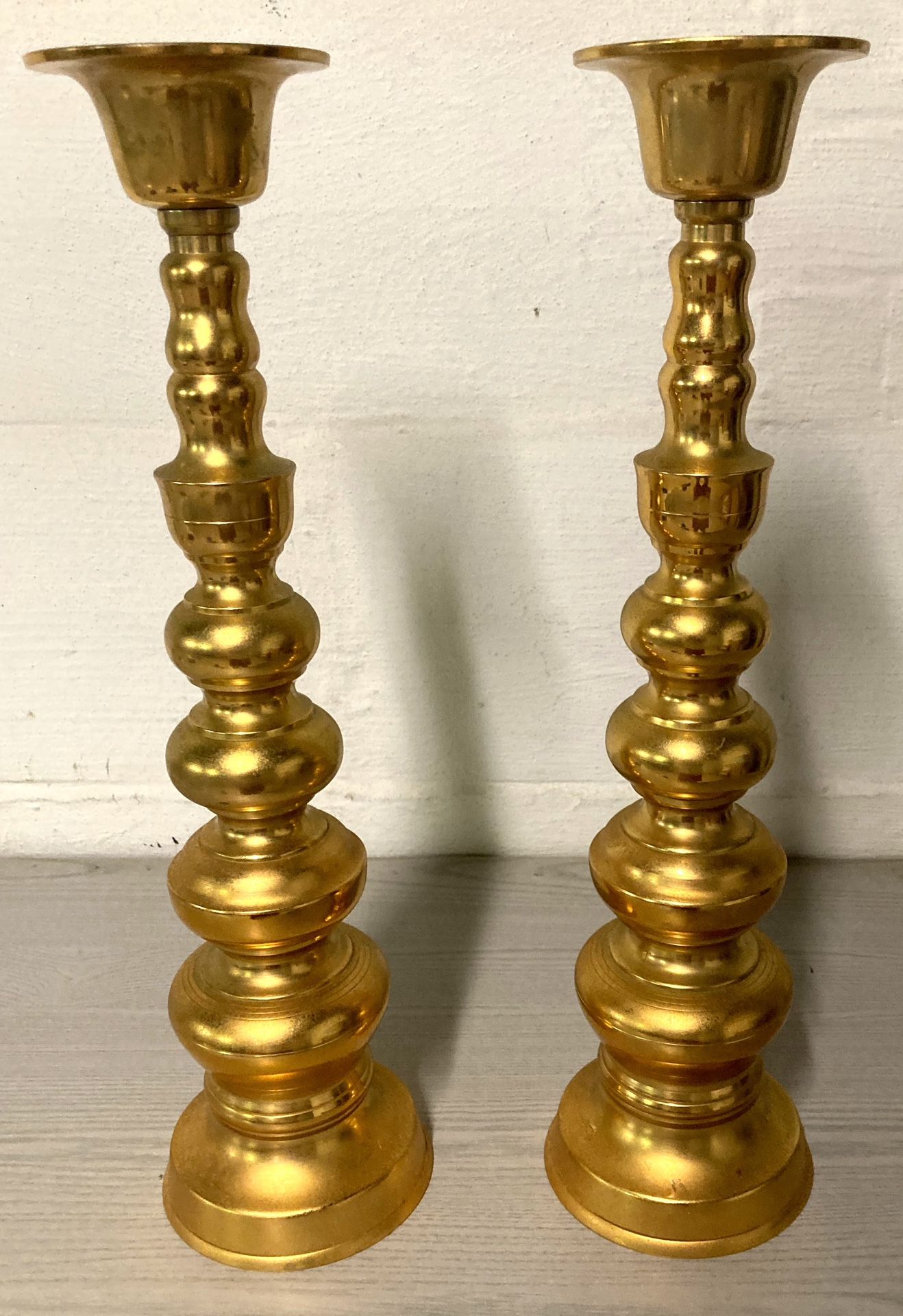 Pair of Matching Brass Candle Holders