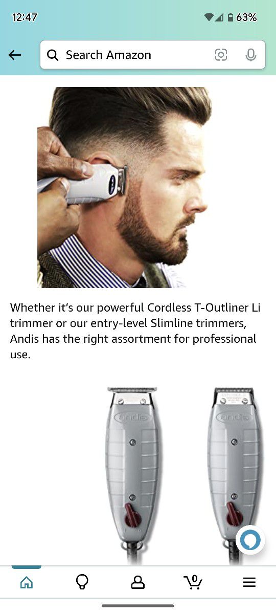Andis Hair Cutter Machine Outliner 2 Second Gen Corded Trimmer For Excellent Lines And Detail