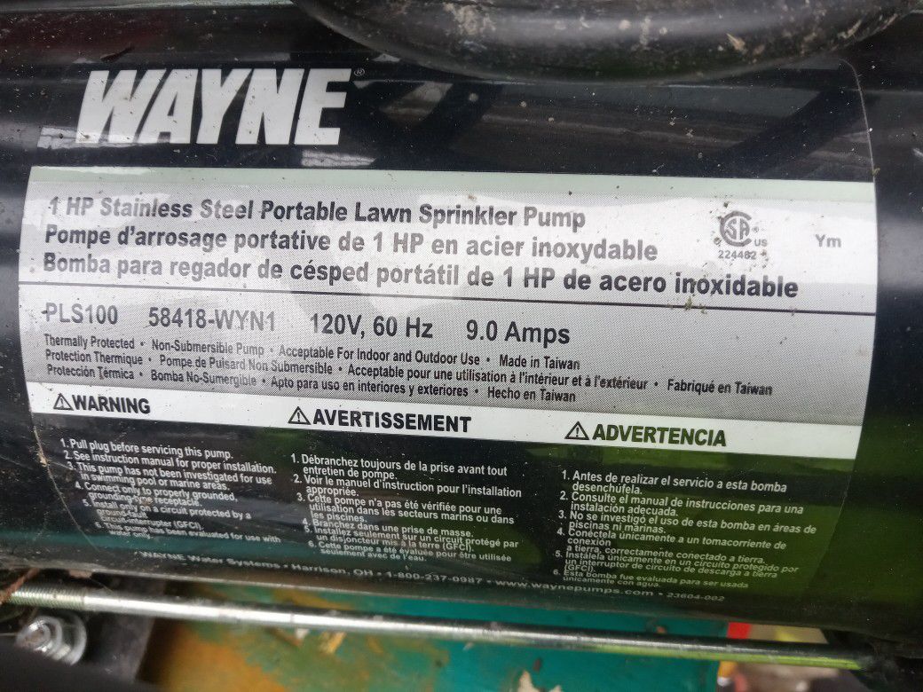 Wayne 1 HP Stainless Steel Pump