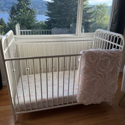 Beautiful White Metal Crib 