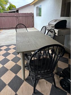 FREE table, bench, chairs (4)