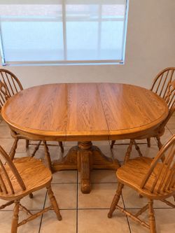 Oak Dining Table with 4 Chairs