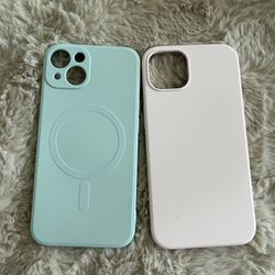 Two iPhone 13 silicon cases with MagSafe