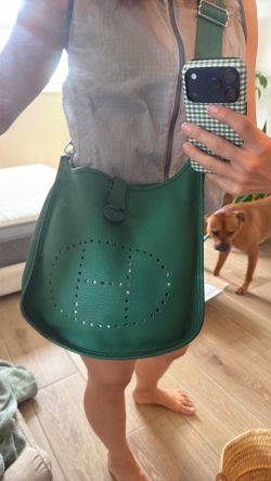 Green leather bag