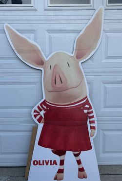 Olivia The Pig Theme Standup Cutout Birthday Party Decoration 