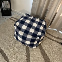 White And Blue Checkered Foam Stool Or Seat 21 All Sides  and 12 Tall