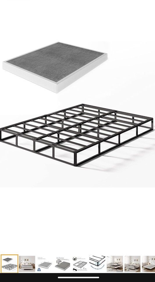 THEOCORATE King Box Spring and Cover Set, 5 Inch Low Profile Metal BoxSpring, Heavy Duty Structure, Mattress Foundation, Noise Free, Non-Slip, Easy As