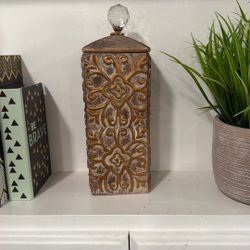 Beautiful Distressed Gold Table Top Container