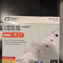 Commercial Electric CE 5/6 in. 5CCT selectable Recessed Retrofit Trim California 4-Pack