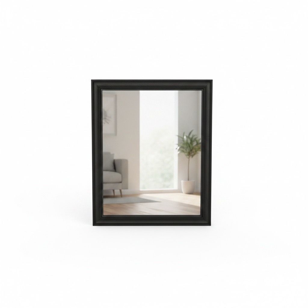 Large Black Framed Wall Mirror – Classic Beveled Frame
