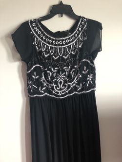 Long party black dress
