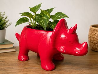 Red Rhinoceros Planter