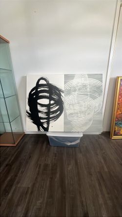 Abstract Black and White Diptych