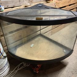 RARE 54 Gallon CORNER Fish Tank with Glass Cover