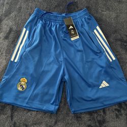 Real Madrid blue soccer shorts M