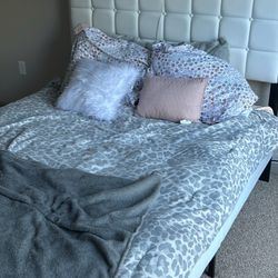 White Queen Size Led Port Bed Frame