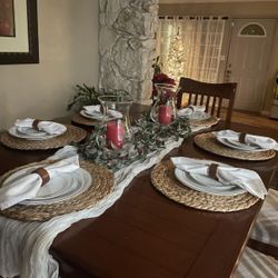 Counter Height Dining Table, Chairs and Bench