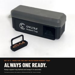 Bait Tray for OWLTRA OW-7 In/Outdoor Electric Rodent Trap – Set of 3, Lift-Out, No-Spill, 3D Printed Rat Trap Accessory