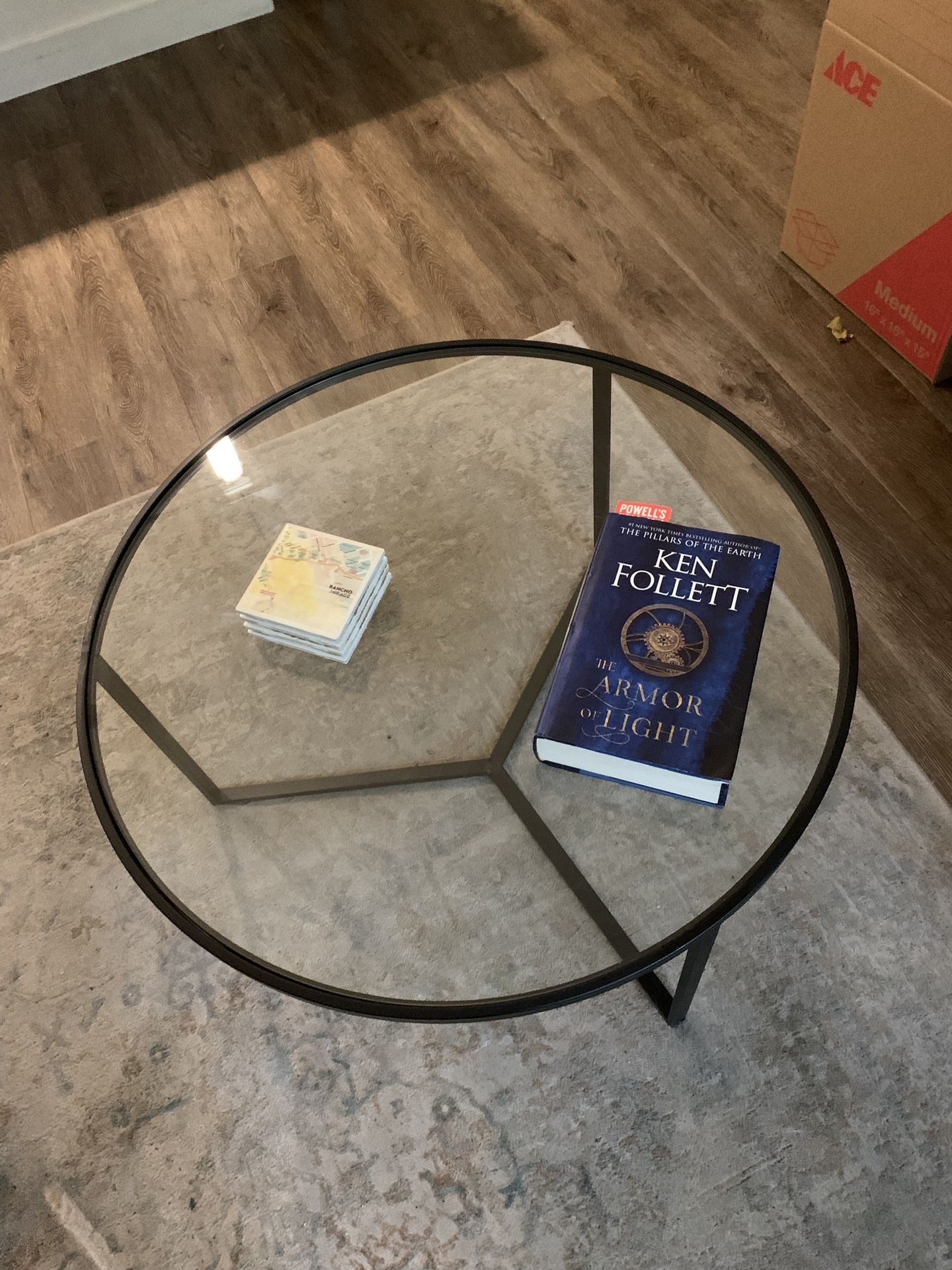 Round, Functional, Glass Coffee Table