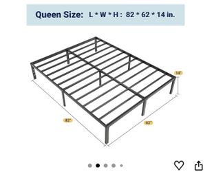 Queen Metal Bed Frame – Sturdy & Excellent Condition