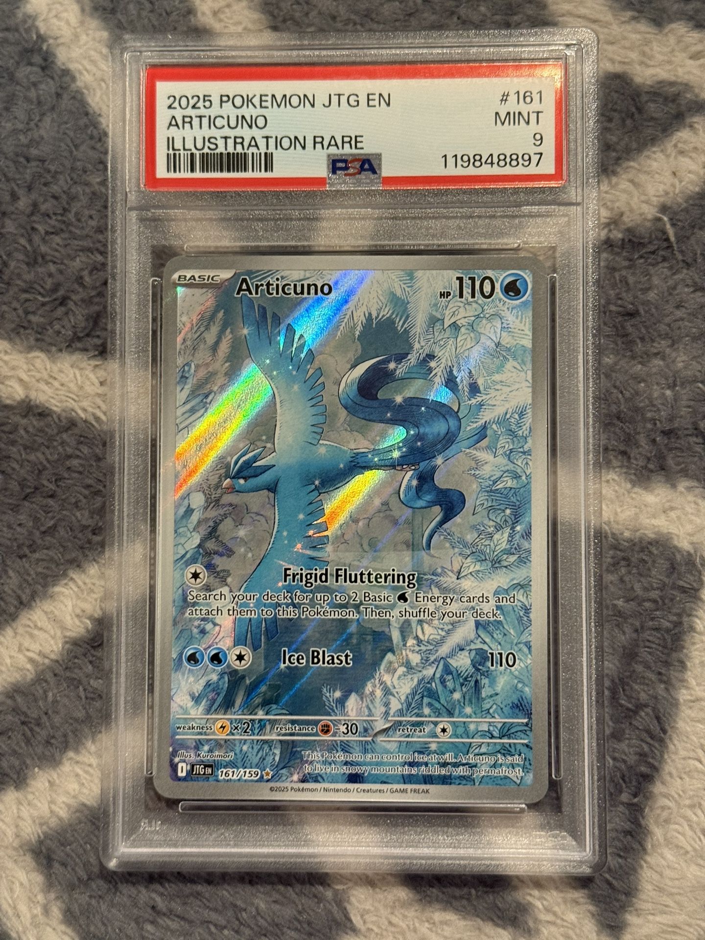 PSA 9 ARTICUNO #161 2025 POKEMON JTG EN - JOURNEY TOGETHER ILLUSTRATION RARE