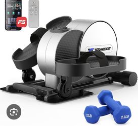 YOUNGFIT Under Desk Elliptical, Ellipse Leg Exerciser While Sitting for Seniors, Electric Seated Pedal Exerciser with Fitness APP,
