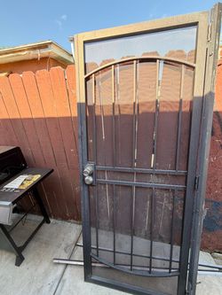 Metal Security Screen Door with Lock