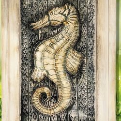 Framed Art, Amazing Tin Seahorse Art