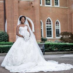 Henri’s Cloud Nine Wedding Strapless Ball Gown with Royal Train