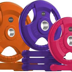 138]SPART 2-Inch Color Rubber Coated Olympic Grip Plate in Pairs or Single for Strength Training, Weightlifting and Bodybuilding, Solid Cast Iron Weig