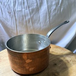 Vintage 2.5mm Pan By Mauviel Splayed Copper Sauce Pan Stainless Lined