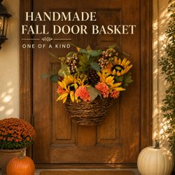 Handmade Fall Door Basket — One of a Kind 16’’ Tall