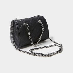 Quilted Barrel Crossbody Bag