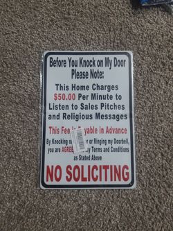 No Soliciting Sign