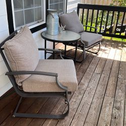 Outdoor Chairs With Cushions & Table