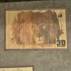 Placemats Set  Of 3 Tiger Haven Bamboo Placemats