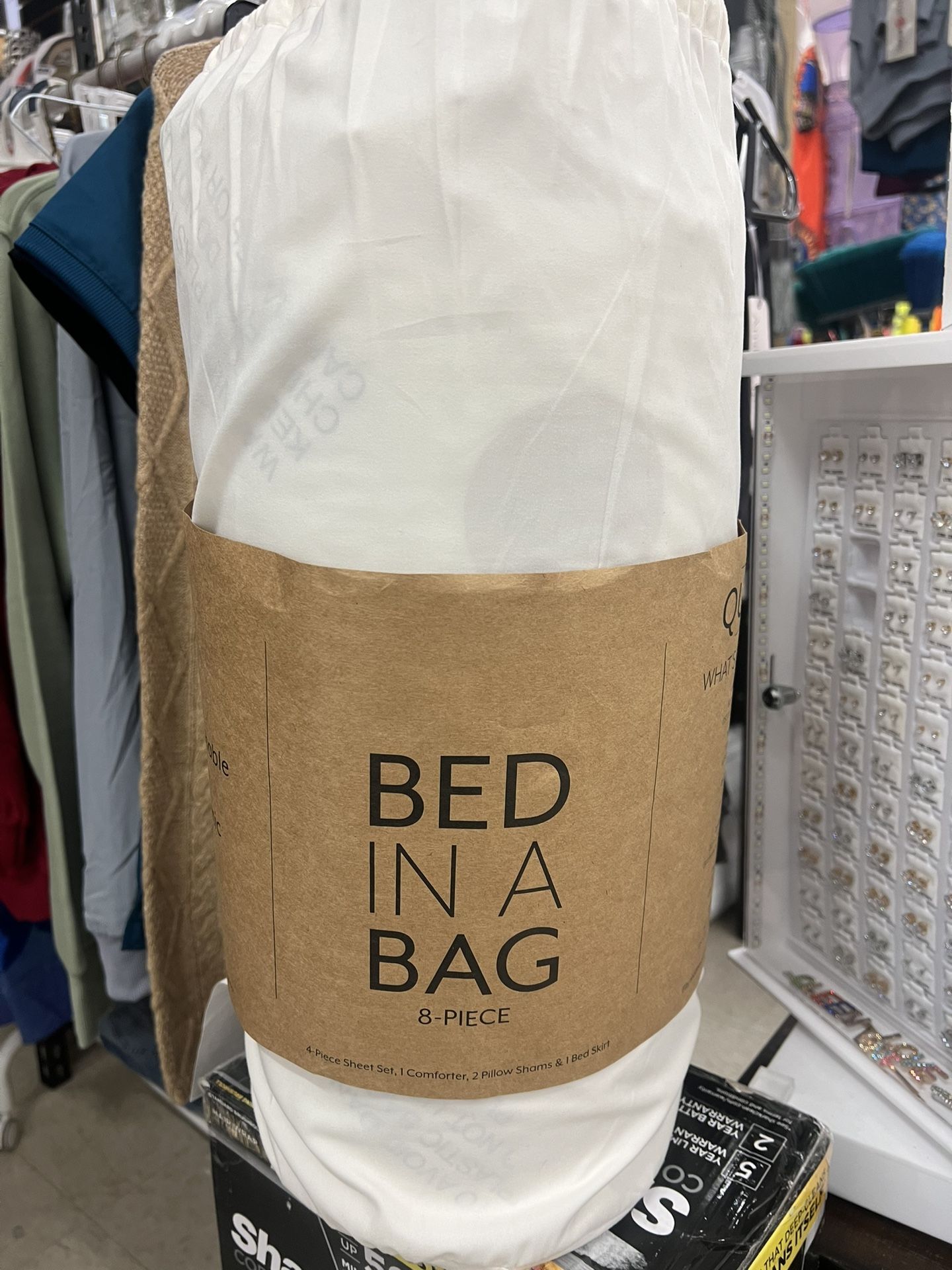 8-Piece Gray Bed in a Bag Microfiber Bedding Queen Set