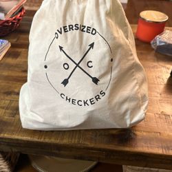 oversized checkers with canvas board